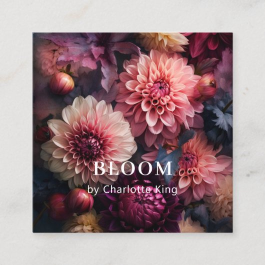 花モダン四角名刺 スクエア名刺 (正面)