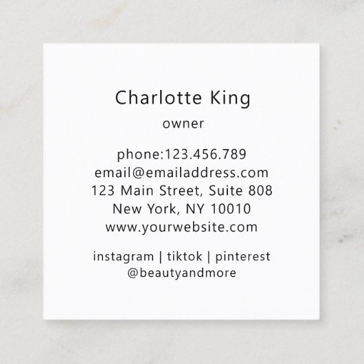 花モダン四角名刺 スクエア名刺 (裏面)