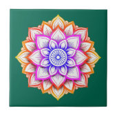 花モダン壁の装飾 | フローラエメラルドグリーン タイル (正面)