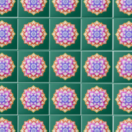 花モダン壁の装飾 | フローラエメラルドグリーン タイル