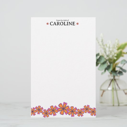 花モダン文房具 便箋 (スタンド正面)