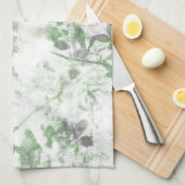 花モダン柄と壁の質感のミックス キッチンタオル (四つ折り)