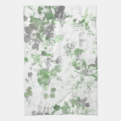 花モダン柄と壁の質感のミックス キッチンタオル (縦)