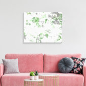 花モダン柄と壁の質感のミックス キャンバスプリント (インサイチュ (リビング))