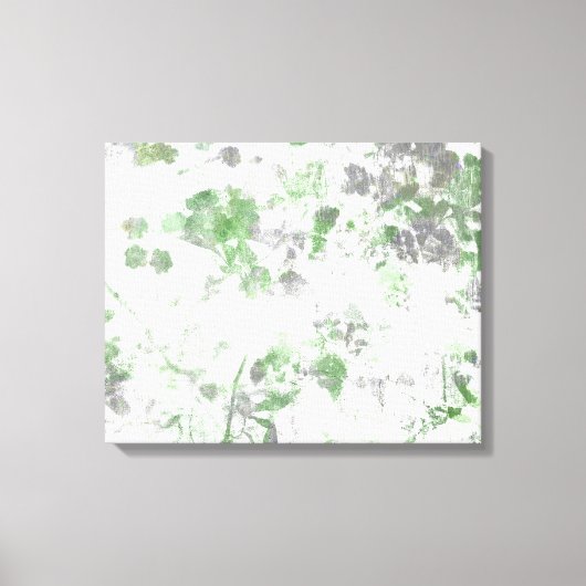 花モダン柄と壁の質感のミックス キャンバスプリント (正面)