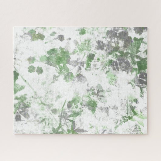 花モダン柄と壁の質感のミックス ジグソーパズル (横)