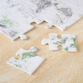 花モダン柄と壁の質感のミックス ジグソーパズル (側面)