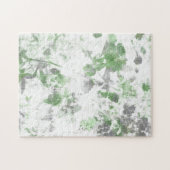 花モダン柄と壁の質感のミックス ジグソーパズル (横)