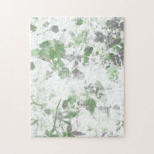 花モダン柄と壁の質感のミックス ジグソーパズル (縦)