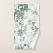 花モダン柄と壁の質感のミックス ハンドタオル (ハンドタオル)