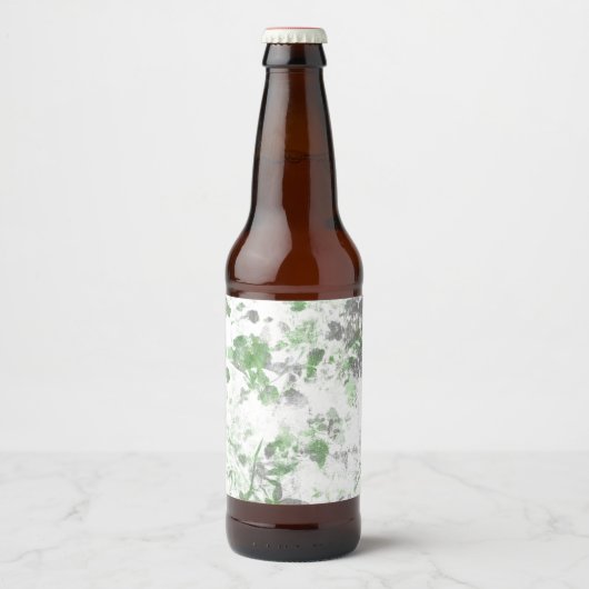 花モダン柄と壁の質感のミックス ビールラベル (正面)