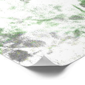 花モダン柄と壁の質感のミックス ポスター (角)