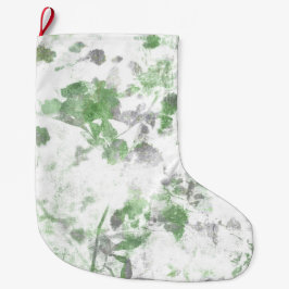 花モダン柄と壁の質感のミックス ラージクリスマスストッキング