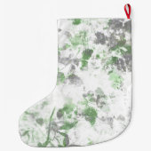 花モダン柄と壁の質感のミックス ラージクリスマスストッキング (裏面)