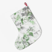 花モダン柄と壁の質感のミックス ラージクリスマスストッキング (裏面 (吊り時))