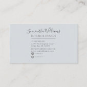 花モダン柄シックグレー 名刺 (裏面)