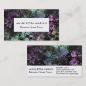 *~*花モダン柄ブラックグリッターヴィンテージ 名刺 (正面/裏面)