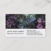 *~*花モダン柄ブラックグリッターヴィンテージ 名刺 (裏面)