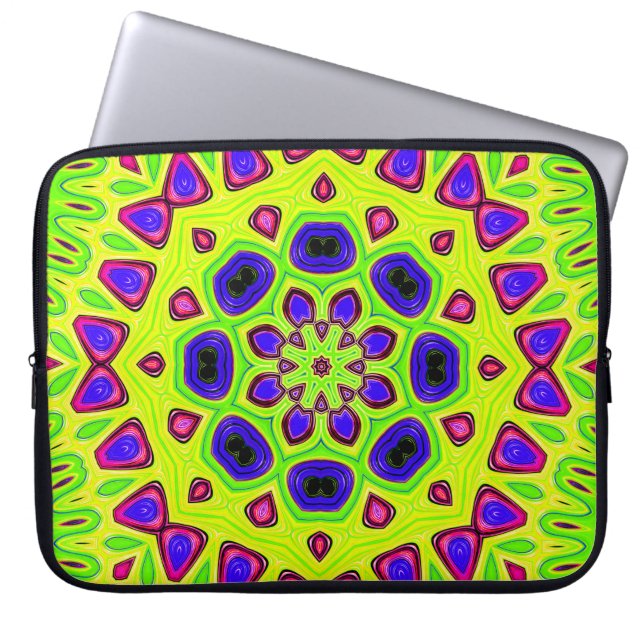 花モダン柄ラスターイラストレーション。ペルシア ラップトップスリーブ (正面)