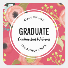 花モダン柄卒業 スクエアシール