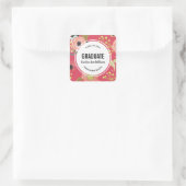 花モダン柄卒業 スクエアシール (バッグ)