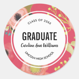 花モダン柄卒業 ラウンドシール