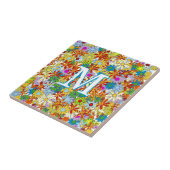 花モダン柄明るい色 タイル (側面)