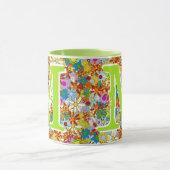 花モダン柄明るい色 マグカップ (中央)