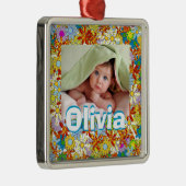 花モダン柄明るい色 メタルオーナメント (右)