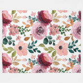 花モダン柄 フリースブランケット (正面(横))