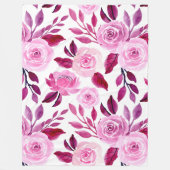 花モダン柄 フリースブランケット (正面)