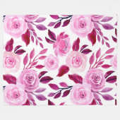 花モダン柄 フリースブランケット (正面(横))