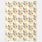 花モダン柄 フリースブランケット (正面)