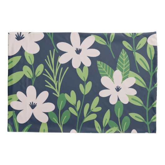 花モダン柄 枕カバー (裏面-左)