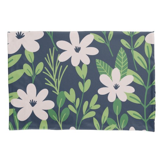 花モダン柄 枕カバー (正面左)