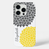 花モダン柄 – 灰色と黄色 Case-Mate iPhoneケース (裏面)