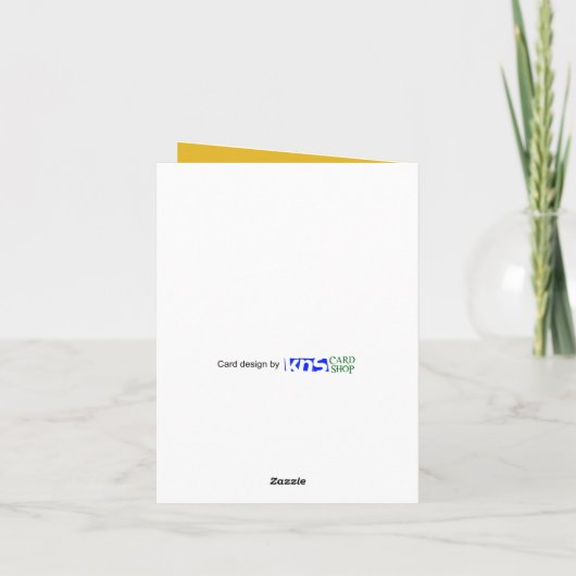 花モダン白はっきりした黄の毎日の挨拶 カード (裏面)