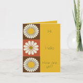 花モダン白はっきりした黄の毎日の挨拶 カード (正面)