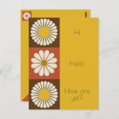 花モダン白はっきりした黄（日） ポストカード (正面/裏面)