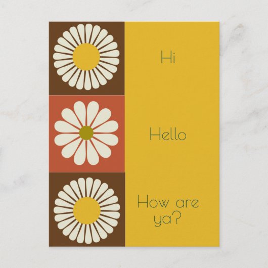 花モダン白はっきりした黄（日） ポストカード (正面)