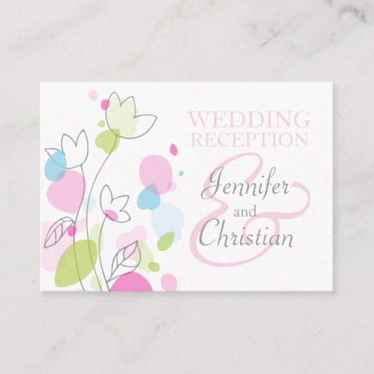 花モダン紫色結婚の情報エンクロージャカード エンクロージャーカード (正面)