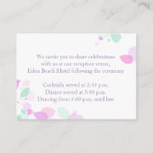 花モダン紫色結婚の情報エンクロージャカード エンクロージャーカード (裏面)