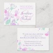 花モダン紫色結婚の情報エンクロージャカード エンクロージャーカード (正面/裏面)