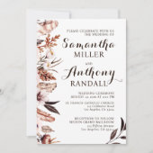 花モダン羽の養毛結婚式招待状 招待状 (正面)