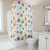 花モダン花柄カラフル芸術 シャワーカーテン (インサイチュ)