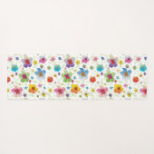 花モダン花柄カラフル ヨガマット (裏面(横))