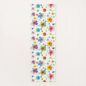 花モダン花柄カラフル ヨガマット (裏面)