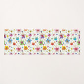 花モダン花柄カラフル ヨガマット (正面(横))