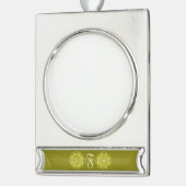 花モダン角型モノグラム名 シルバープレートバナーオーナメント (左)