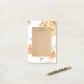 花モダン黄&クラフトパーソナライズされたギフト ポストイット (デスク上)